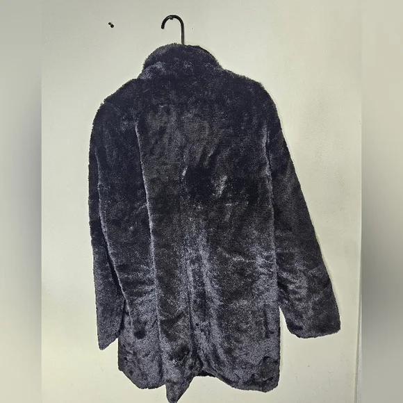 Allegra K Women's Lapel Faux Fur Coat for Women's Fuzzy Winter Warm Jacket - Picture 8 of 10